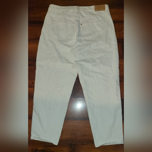 &Denim Loose Ultra High Rise Mom Jeans Women's 14 White 5-Pocket Ankle Length - Picture 6 of 10